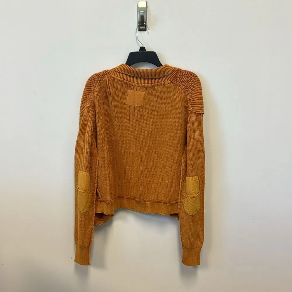 We The Free Worn Thru Surplus Cardi Sweater Orange Yellow  Size M - Picture 5 of 6